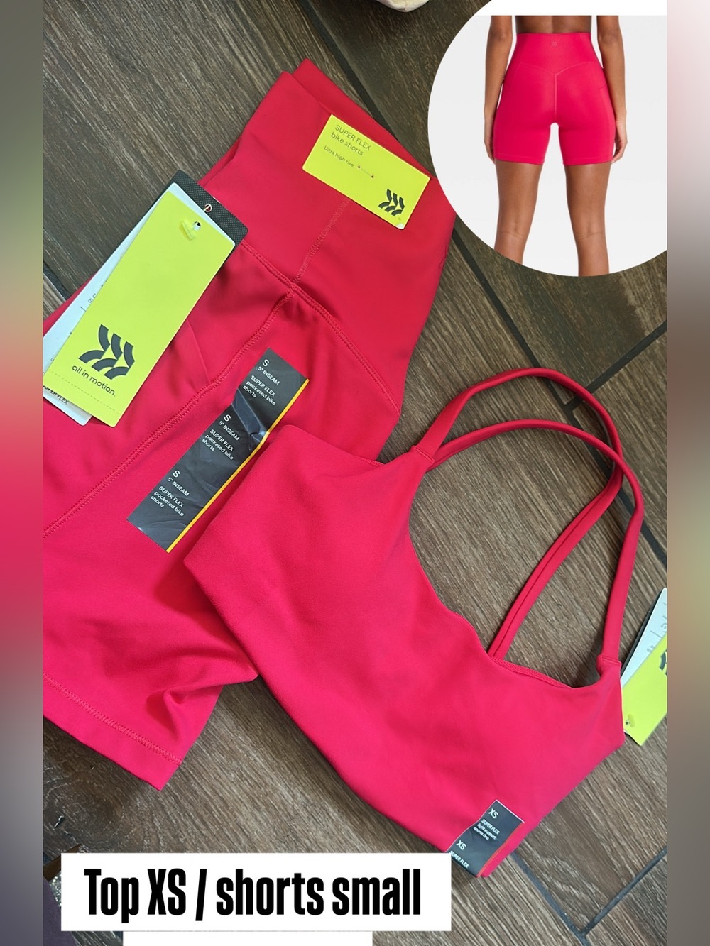 all in motion Hot Pink Women’s Active Shorts and Sports Bra Set